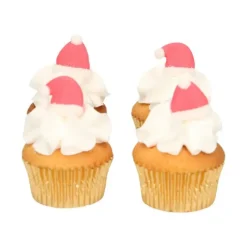 FUNCAKES Décor en Sucre Bonnet de Père Noël (x8)* Décoration Comestible
