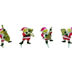 CUISINEADDICT Décor Pères Noël musiciens 4 modèles assortis x48* Décoration Gâteau