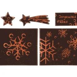 FLORENSUC Décoration de Bûche de Noël Chocolat Joyeuses Fêtes (x1)* Décoration Comestible