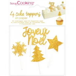 SCRAPCOOKING Décoration de bûche de Noël x 4* Décoration Gâteau