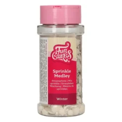 FUNCAKES Décoration en Sucre Mélange Hiver Blanc et Argenté 50 g* Décoration Comestible