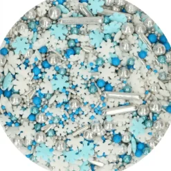 FUNCAKES Décoration en Sucre Mélange Hivernal Bleu, Blanc et Argenté 65 g* Décoration Comestible