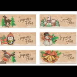 CUISINEADDICT Décors Azyme Rectangle Joyeuses Fêtes 8,5 x 3,3 cm (x24)* Décoration Comestible