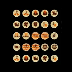 FUNCAKES Décors Chocolat Blanc 10 Motifs Halloween (x25)* Décoration Comestible