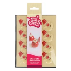 FUNCAKES Décors Chocolat Blanc Père Noël (x12)* Décoration Comestible