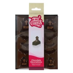 FUNCAKES Décors Chocolat Noir Cimetière Halloween (x12)* Décoration Comestible