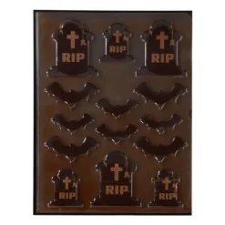 FUNCAKES Décors Chocolat Noir Cimetière Halloween (x12)* Décoration Comestible