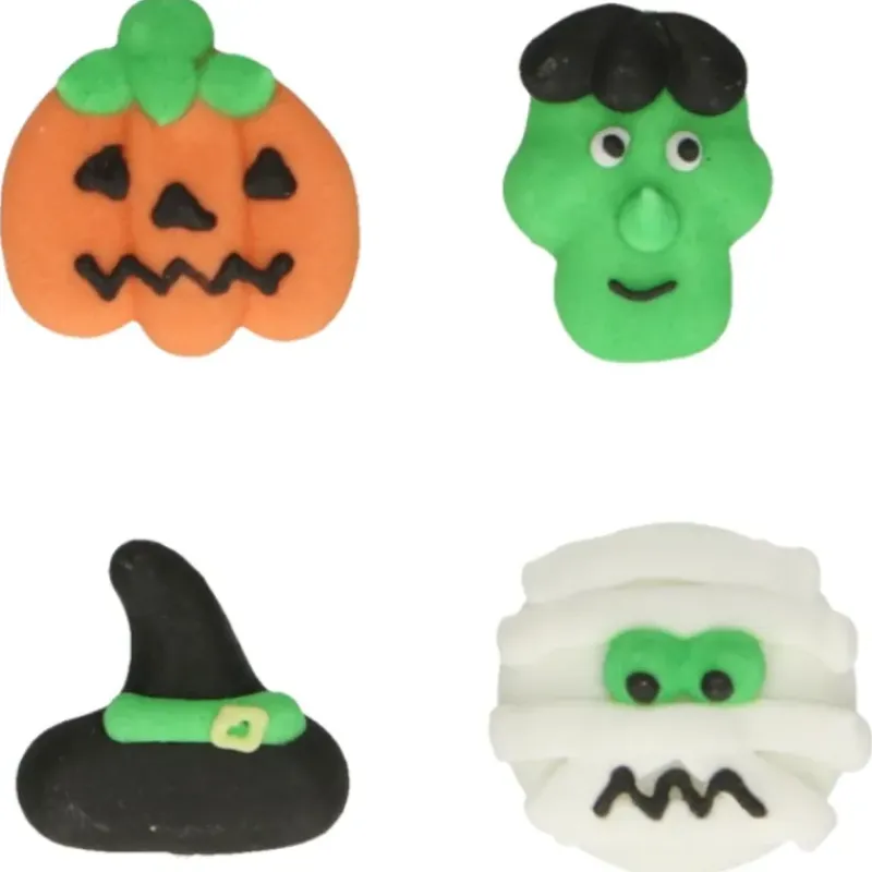 FUNCAKES Décors en Sucre 4 Motifs Halloween (x12)* Décoration Comestible