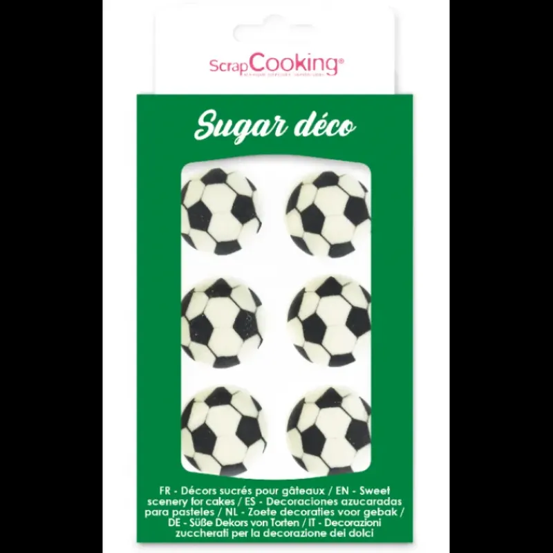 SCRAPCOOKING Décors en Sucre Ballons de Foot (x6)* Décoration Comestible