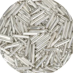 FUNCAKES Décors en Sucre Bâtonnets Argent 70 g* Décoration Comestible