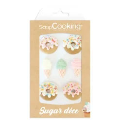 SCRAPCOOKING Décors en Sucre Donuts et Glaces (x7)* Décoration Comestible
