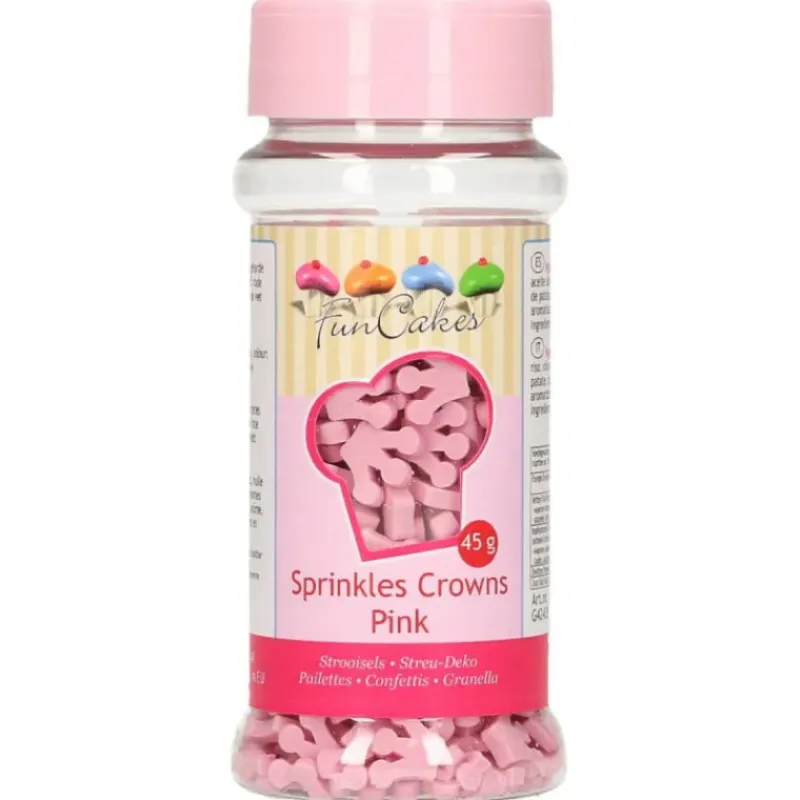 FUNCAKES Décors en sucre Petites Couronnes roses 45 g* Décoration Comestible