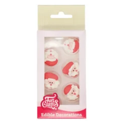 FUNCAKES Décors en Sucre Père Noël (x8)* Décoration Comestible