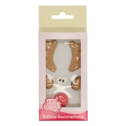 FUNCAKES Décors en Sucre Renne Rudolph au Nez Rouge Noël* Décoration Comestible