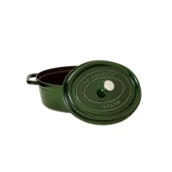 STAUB DEFAUT Cocotte Fonte Ovale 31 cm Vert Basilic Majolique 5,5 L (sans couvercle)* Cocotte En Fonte