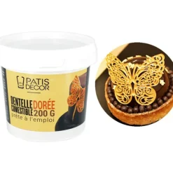 PATISDECOR Dentelle comestible dorée 200 g Patisdécor* Décoration Comestible