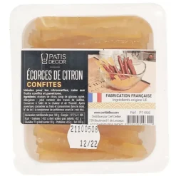 PATISDECOR Ecorces Citron Confites en Lamelles 145 g Patisdécor* Fruits Confits
