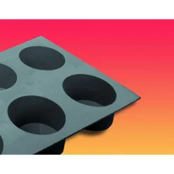 DE BUYER Elastomoule Muffin - 6 empreintes 30 x 17,6 cm - Silicone* Moule Silicone|Moules À Gâteaux
