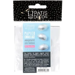 PATISDECOR Emballage Pour Bonbons Argenté 50 feuilles Patisdécor* Emballage Alimentaire