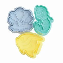 SCRAPCOOKING Emporte-Pièce Sirène, Coquillage, Poisson x3 avec poussoir éjecteur* Emporte Pièce - Découpoir Pâtisserie
