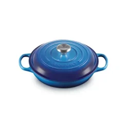 LE CREUSET Faitout Azur en Fonte avec Intérieur Sable 30 cm Signature* Faitout