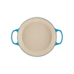 LE CREUSET Faitout Azur en Fonte avec Intérieur Sable 30 cm Signature* Faitout