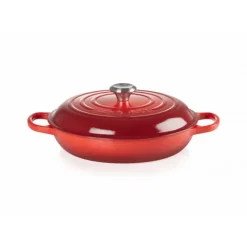 LE CREUSET Faitout Cerise en Fonte avec Intérieur Sable 30 cm Signature* Faitout