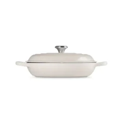 LE CREUSET Faitout Meringue en Fonte avec Intérieur Sable 30 cm Signature* Faitout