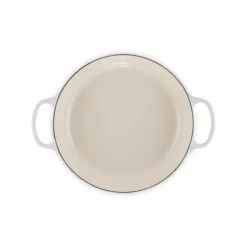 LE CREUSET Faitout Meringue en Fonte avec Intérieur Sable 30 cm Signature* Faitout