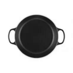 LE CREUSET Faitout Noir Mat en Fonte avec Intérieur Noir 30 cm Signature* Faitout