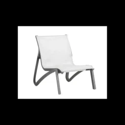 GROSFILLEX Fauteuil Conversationnel Noir Volcanique Toile Gris Chiné Sunset* Mobilier Lounge|Salon De Jardin Professionnel