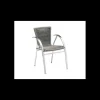 LYROSE Fauteuil Tressé Structure Aluminium Djerba Gris* Mobilier Terrasse Restaurant
