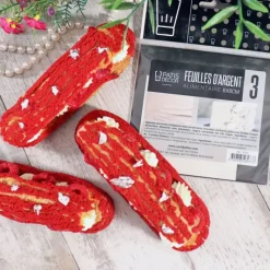 PATISDECOR Feuilles d'Argent Alimentaire 8 cm (x3) Patisdécor* Décoration Comestible