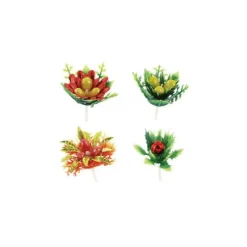 MALLARD FERRIERE Feuilles de Houx sur pique Assortiment x72* Décoration Gâteau