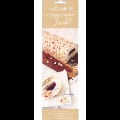 SCRAPCOOKING Feuilles de Transfert Chocolat Noël (x2)* Décoration Comestible