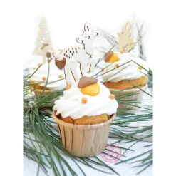 SCRAPCOOKING FIN DE SERIE Cake Topper Bois Forêt Enchantée (x4)* Décoration Gâteau