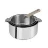 CRISTEL FIN DE SERIE Lot de 3 Casseroles inox avec Poignée Taupe Mutine Amovible* Batterie De Cuisine|Casseroles