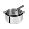 CRISTEL FIN DE SERIE Lot de 3 Casseroles inox avec Poignée Grise Mutine Amovible* Batterie De Cuisine|Casseroles