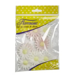 FLORENSUC Fleur Azyme Bio Marguerite Rose et Blanche 4,5 cm x10* Produits Bio|Décoration Comestible