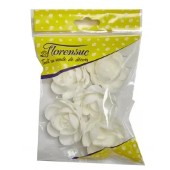 FLORENSUC Fleur Azyme Bio Rose Blanche 5 cm x5* Produits Bio|Décoration Comestible