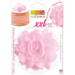 SCRAPCOOKING Fleur Azyme Rose XXL 10cm* Décoration Comestible