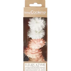 SCRAPCOOKING Fleurs Azyme Dahlias Blancs et Roses (x5)* Décoration Comestible