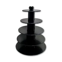GATODECO Grand Présentoir Noir Cupcakes 5 Etages Ronds Gatodéco* Présentoirs Pour Gâteaux
