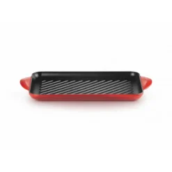 LE CREUSET Gril en Fonte Rectangulaire 32 cm Cerise* Plat De Cuisson|Grills