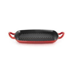 LE CREUSET Gril en Fonte Rectangulaire 30 cm Cerise* Plat De Cuisson|Grills
