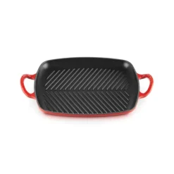 LE CREUSET Gril en Fonte Rectangulaire 30 cm Cerise* Plat De Cuisson|Grills
