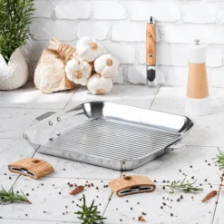 CRISTEL Grill Carré Casteline 30 cm Poignée Amovible Inox* Grills|Poêles