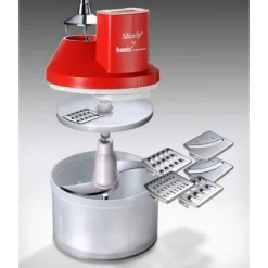 BAMIX Hachoir Multifonctions 1L SliceSy Rouge* Accessoire Mixeur, Batteur|Coupe Légume Électrique