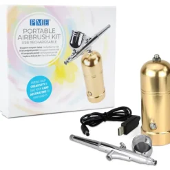 PME Kit Aérographe Alimentaire Portatif Doré* Aérographe