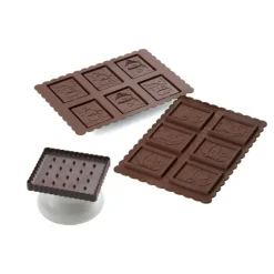SILIKOMART Kit Biscuit Chocolat Rectangulaire Noël 4,7 x 5,7 cm (x6)* Moules À Chocolat|Emporte Pièce - Découpoir Pâtisserie